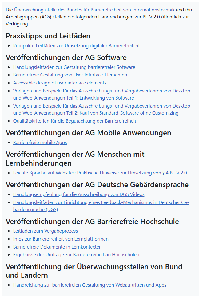 Eine Übersicht zu Internet-Seiten mit verschiedenen Themen.